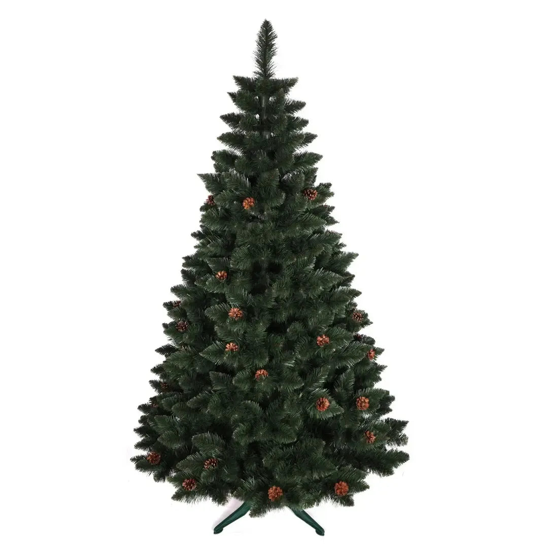 220 cm De Luxe kunstjõulupuu käbidega