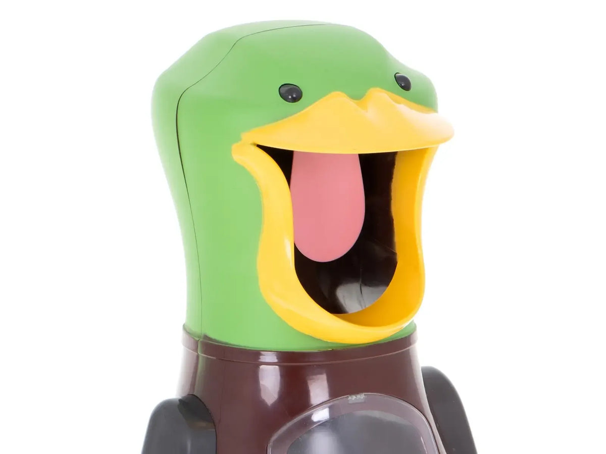 Interaktyvus ančių šaudymo rinkinys su taikiniu ir oro pistoletu, vaikams žaidimui ir pramogoms namuose.