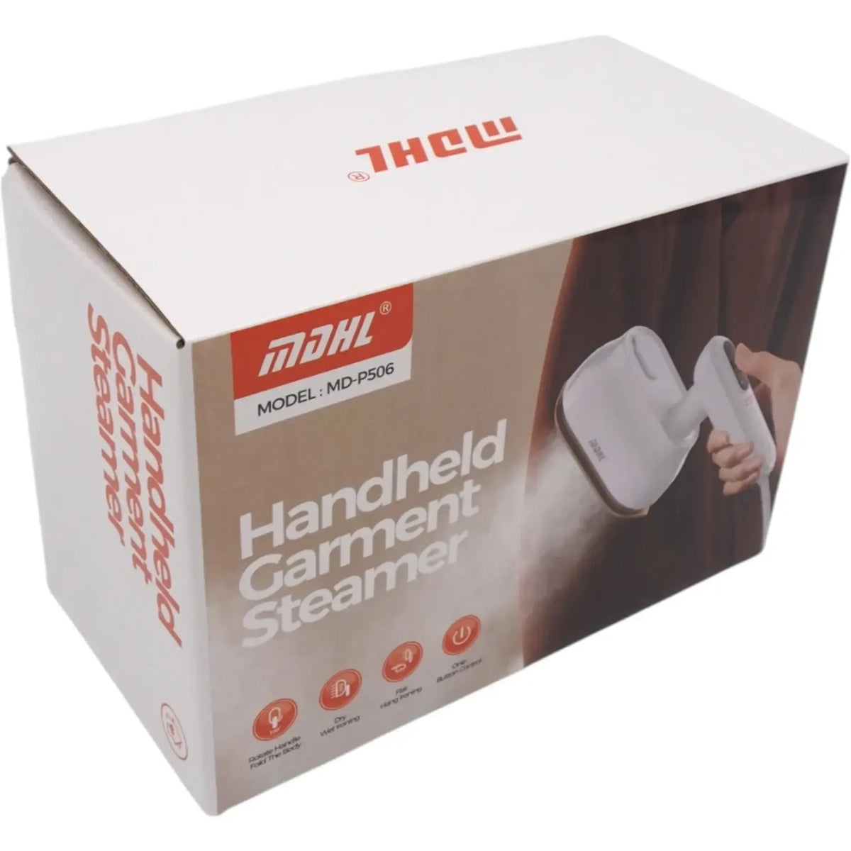 Rankinis garų lygintuvas MDHL MD-P506, 1300 W, su rankena ir litavimo piltuvu, idealiai lygina drabužius.