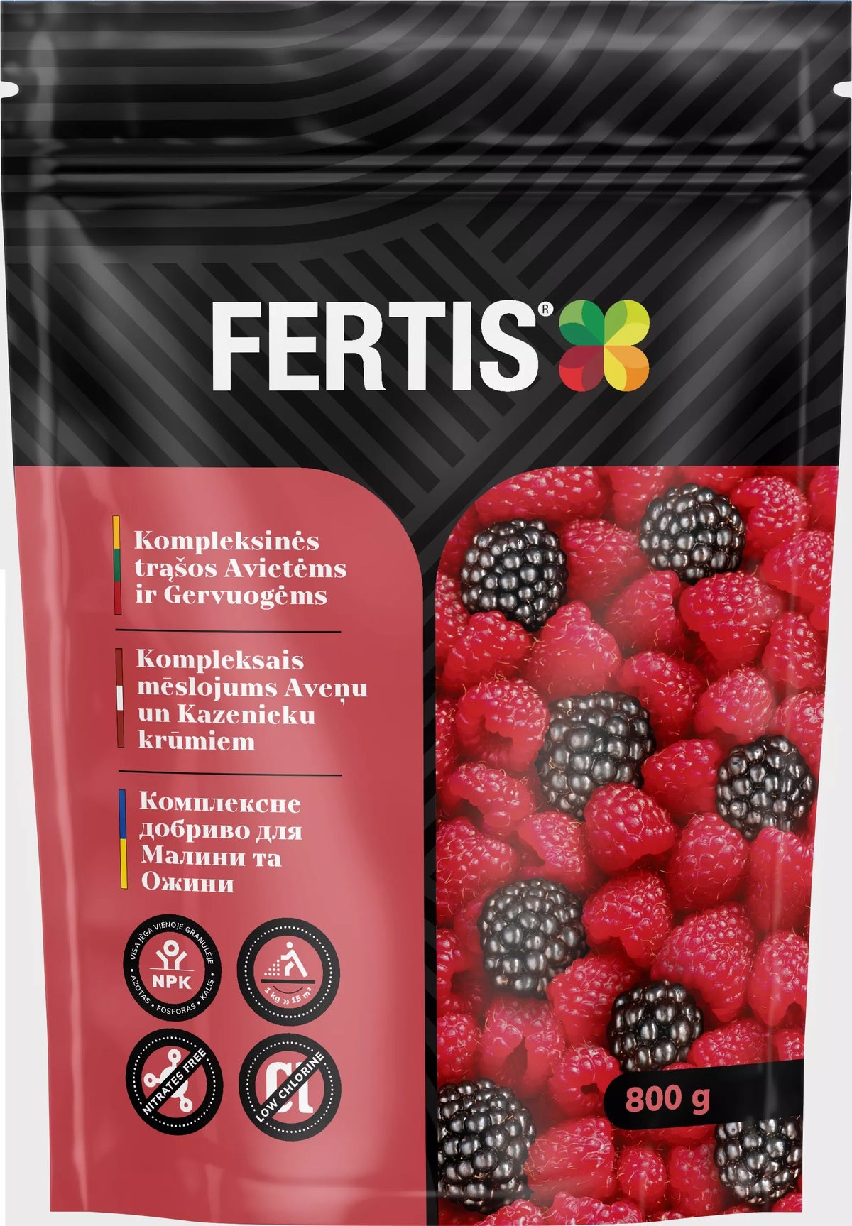 Kompleksväetis vaarikatele ja põldmarjadele FERTIS, 800g