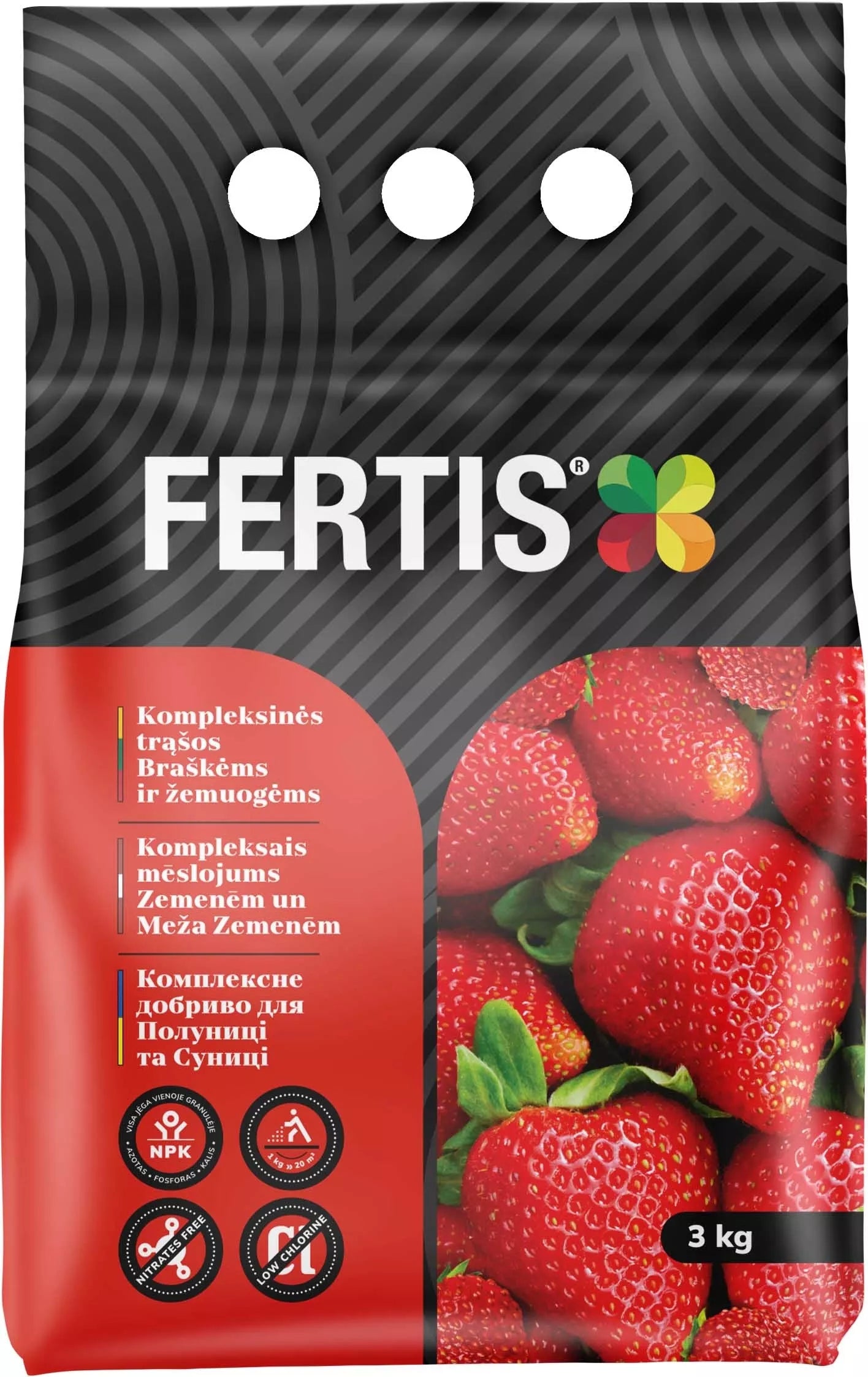 Komplekssed väetised maasikatele ja kuumaasikatele FERTIS, 3kg