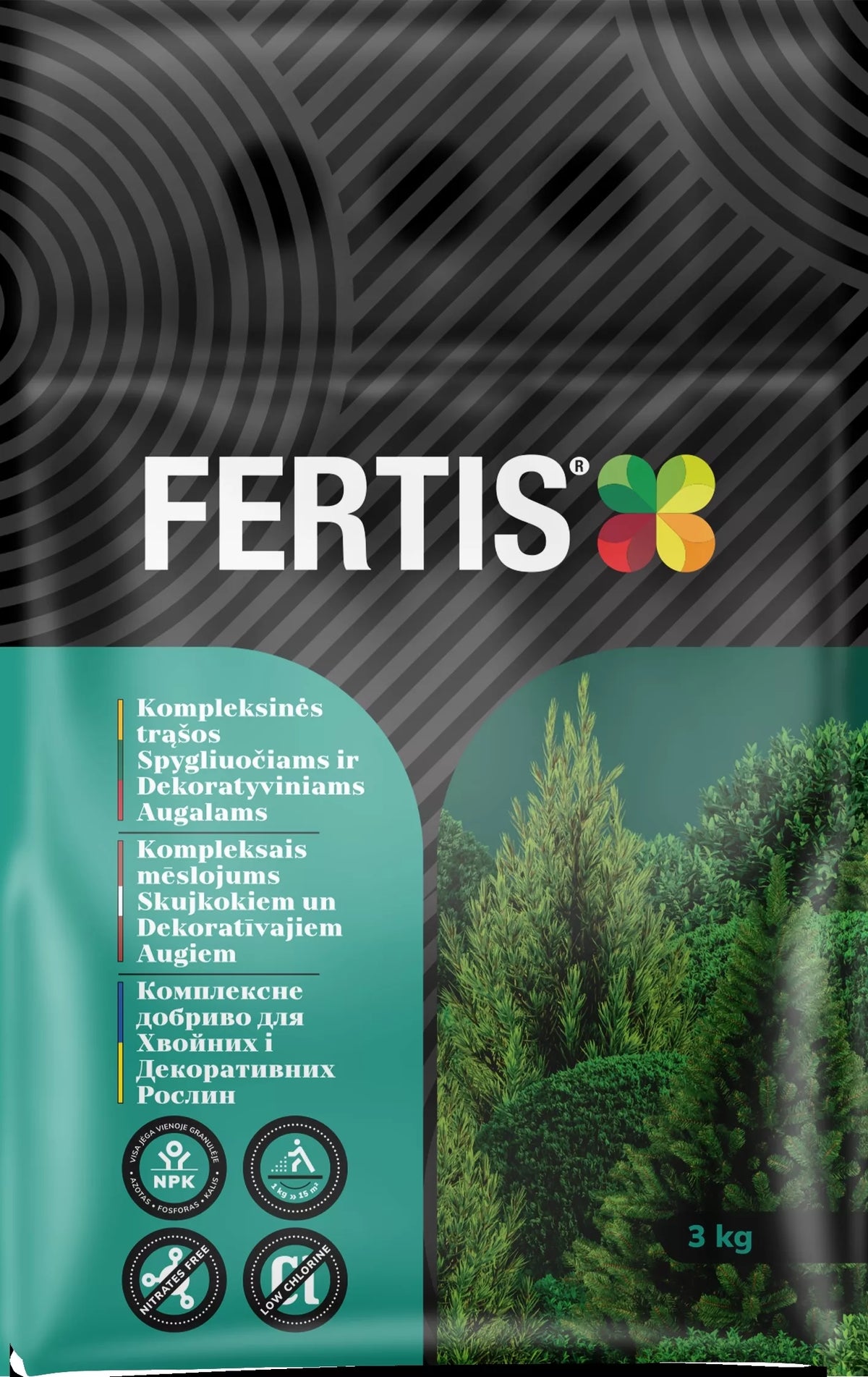 Kompleksväetis okaspuudele ja dekoratiivtaimedele FERTIS, 3 kg
