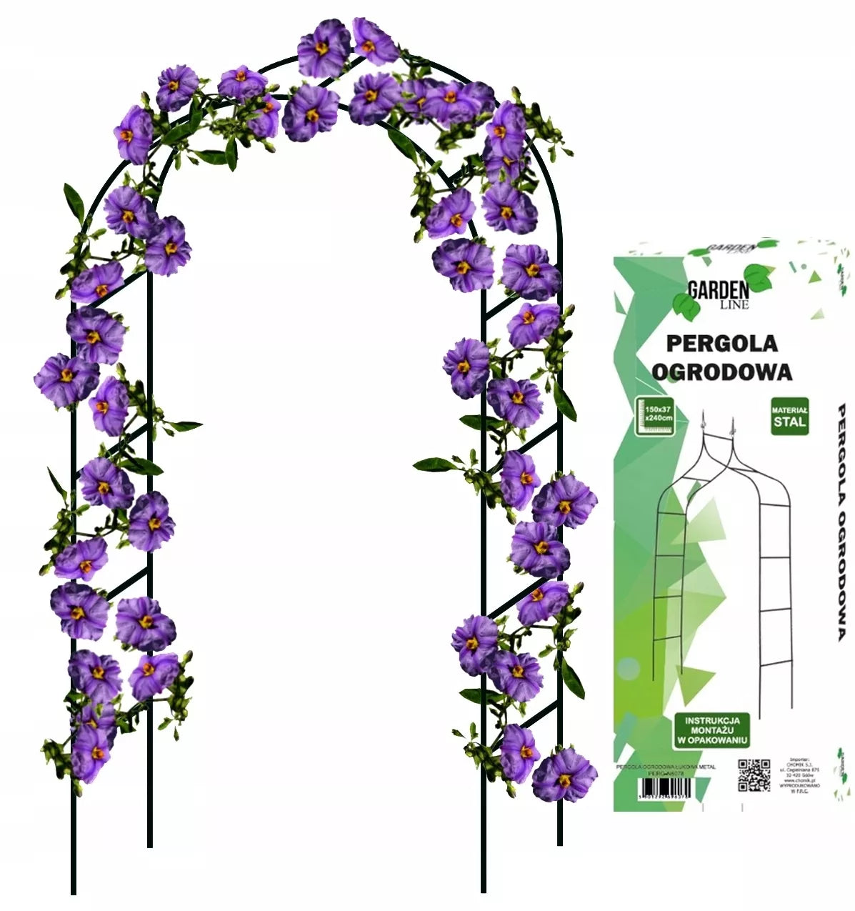 Metallist aiapergola ronitaimedele 140 × 38 × 240 cm