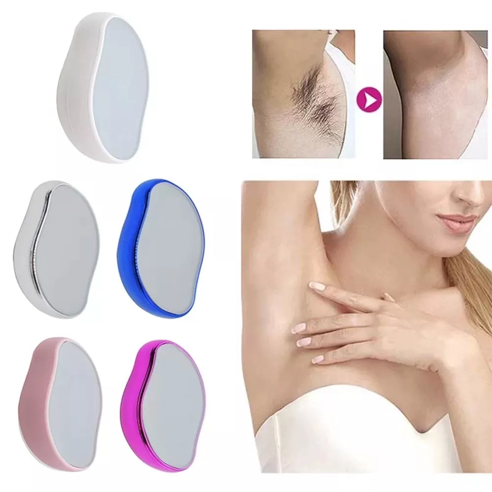 Nano epiliatorius TR181A, neskausmingas plaukų šalinimo įrankis, parodytas su smulkiais epiliatoriaus antgaliais ir rankena