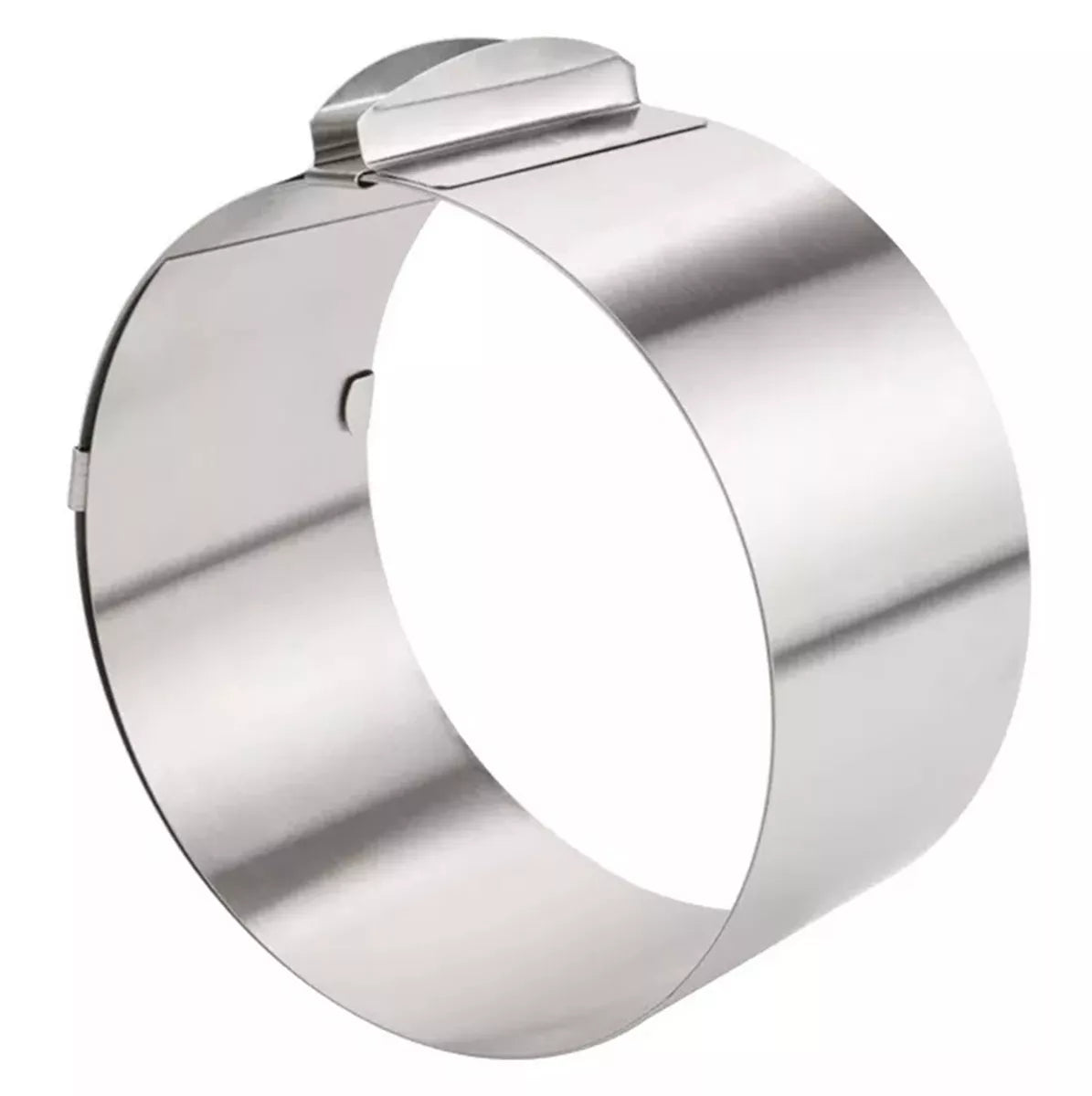 Nerūdijančio plieno torto formavimo juosta, reguliuojama 16-30 cm, metalinė, skirta torto formavimui ir kepimui.
