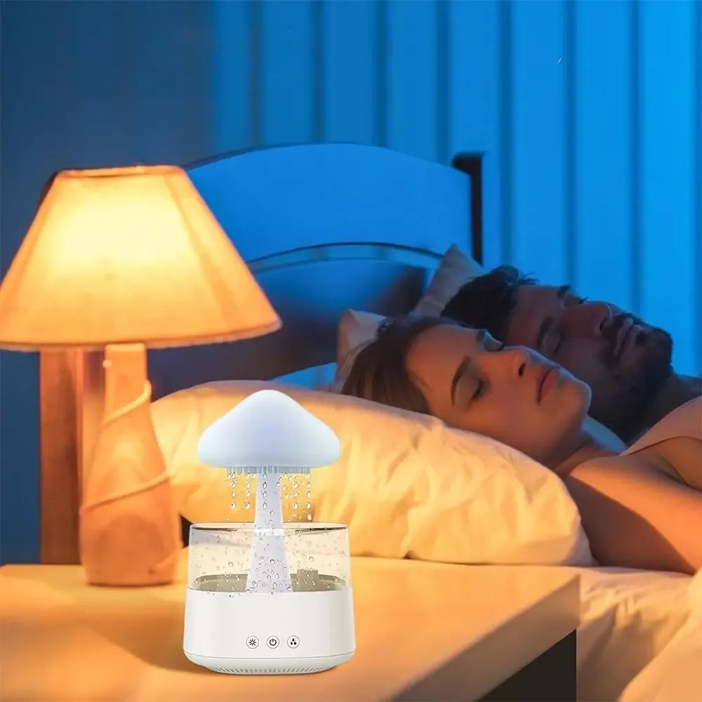 Išmanusis oro drėkintuvas „Rain Cloud“ su belaide kolonėle ir LED apšvietimu, prisilietimui jautrus valdymas, modernus dizainas
