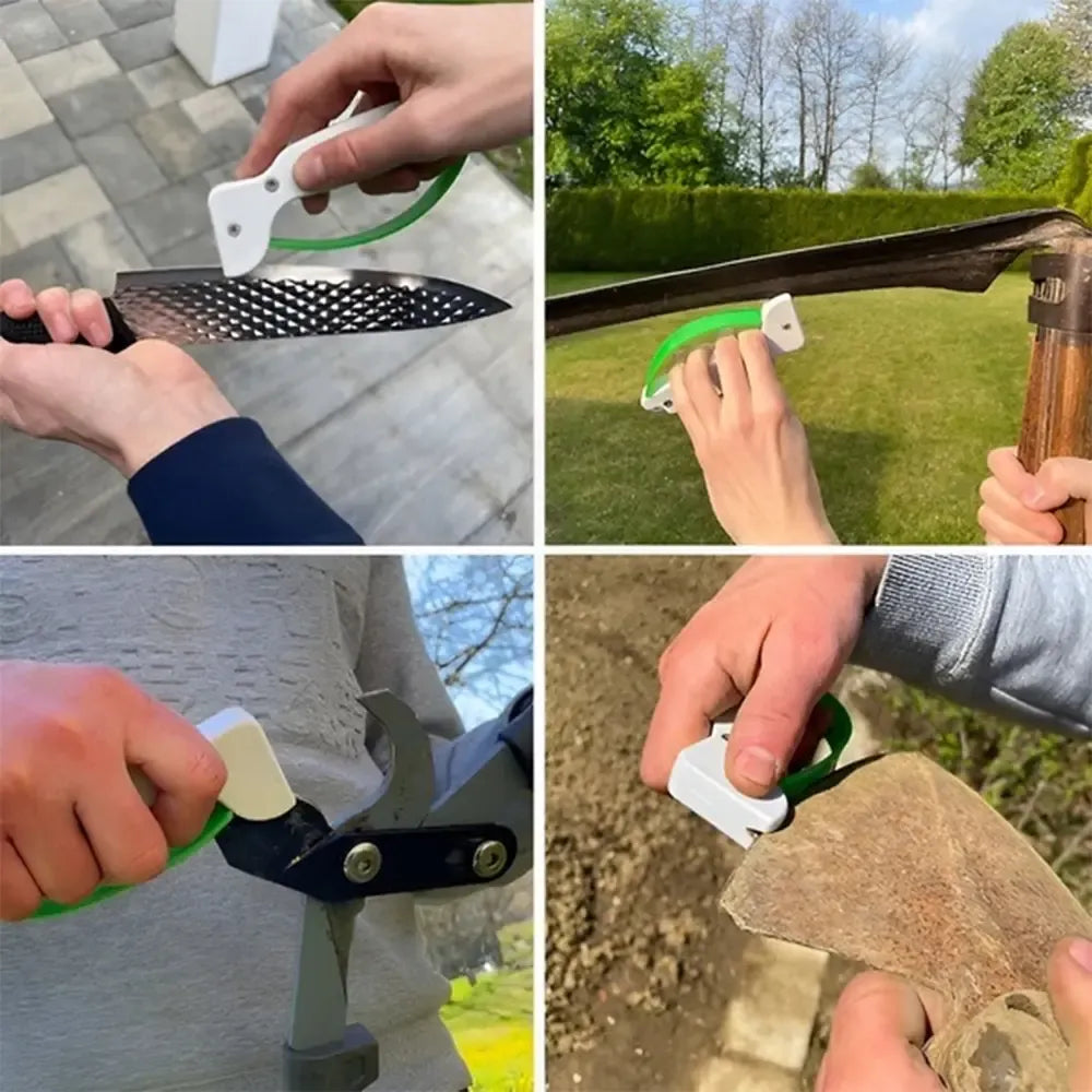 Rankinis peilių galąstuvas su ergonomiška rankena, tinka aštrių peilių šlifavimui, patogus ir lengvai naudojamas.