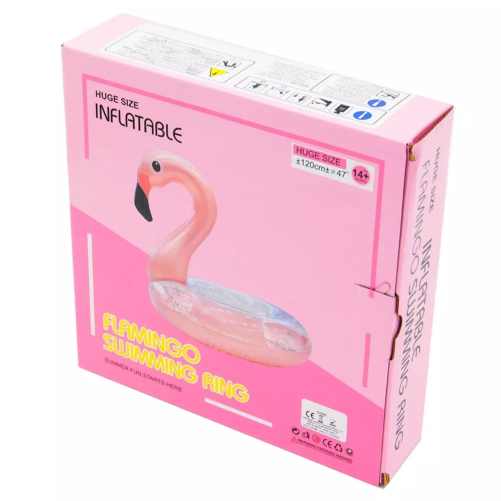 Ujumisrõngas sädelevate litritega "Flamingo"