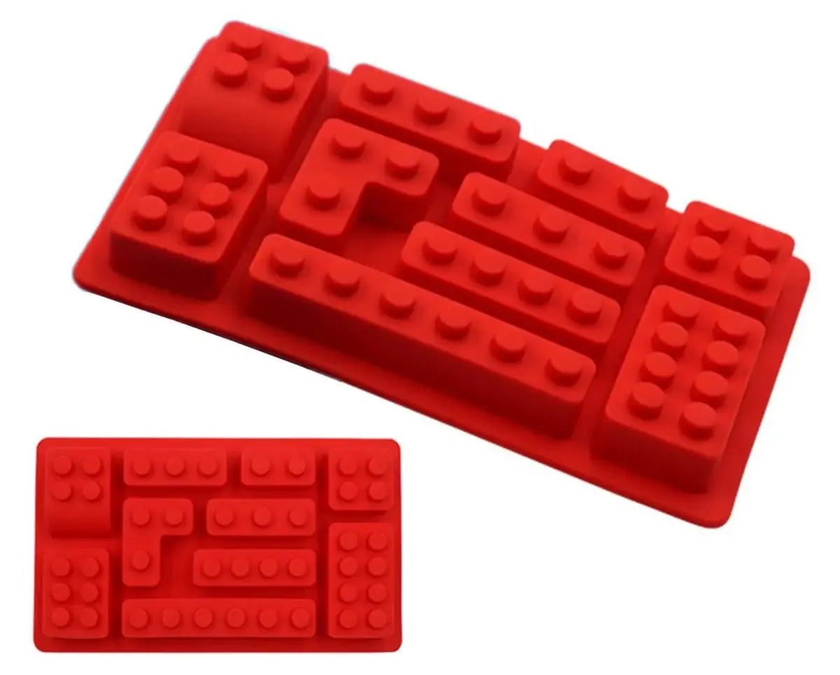 Silikoninė kepimo forma Lego kaladėlėms, lanksti ir patvari, skirta kepimo formoms su Lego kaladėlių dizainu.