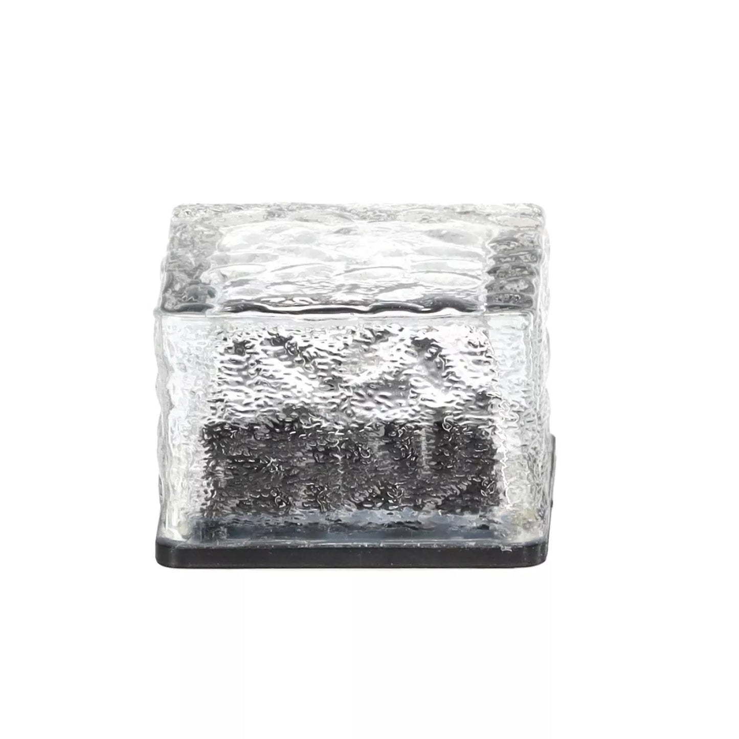 Klaasist päikeselamp – kuup 7 × 7 × 5 cm, külmvalge LED