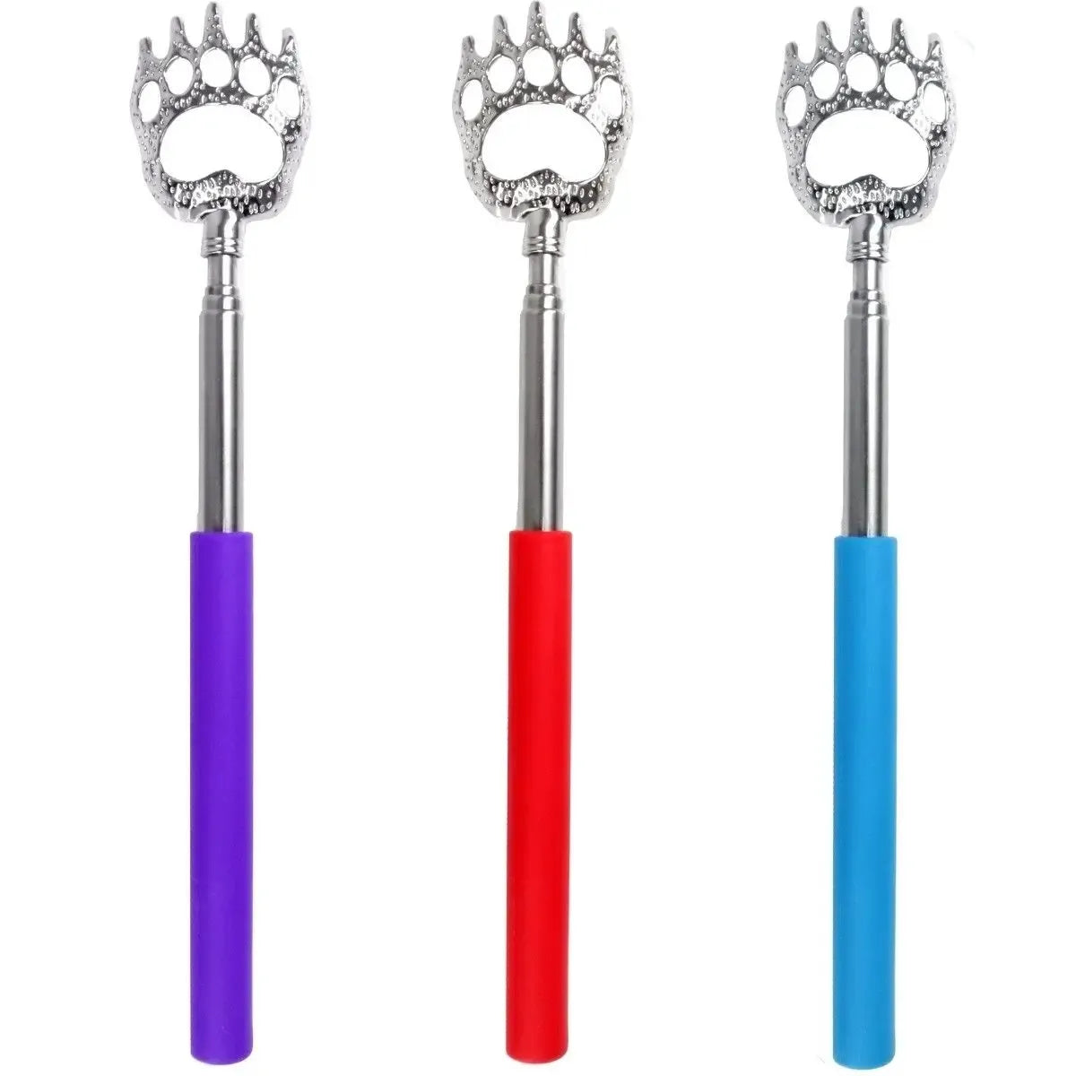Teleskopinis nugaros kasiklis masažuoklis su ištraukiamu rankena ir masažo galvutėmis, skirtas nugaros ir pečių raumenų atpalaidavimui