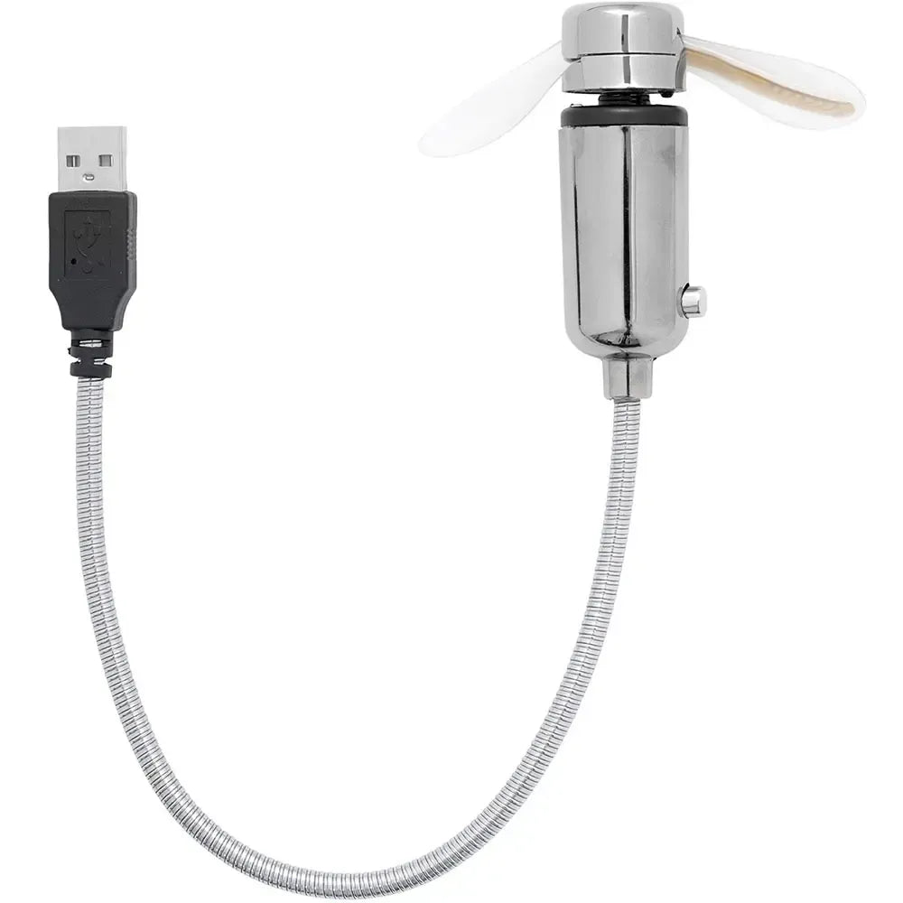 USB ventiliatorius su LED projekcija ir lankstu laikikliu, kompaktiškas oro cirkuliacijai ir įdomiai apšvietimo efektai.