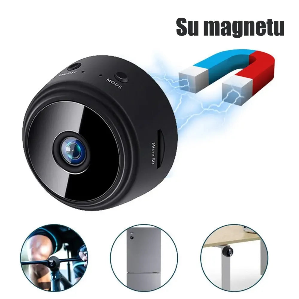 WiFi kamera su magnetu, namų saugos kamera su judesio jutikliu ir lankstiu magnetiniu tvirtinimu.