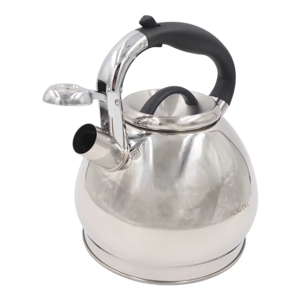 Nerūdijančio plieno virdulys su švilpuku, 3,6 l talpa, modernus ir patvarus virtuvės prietaisas.