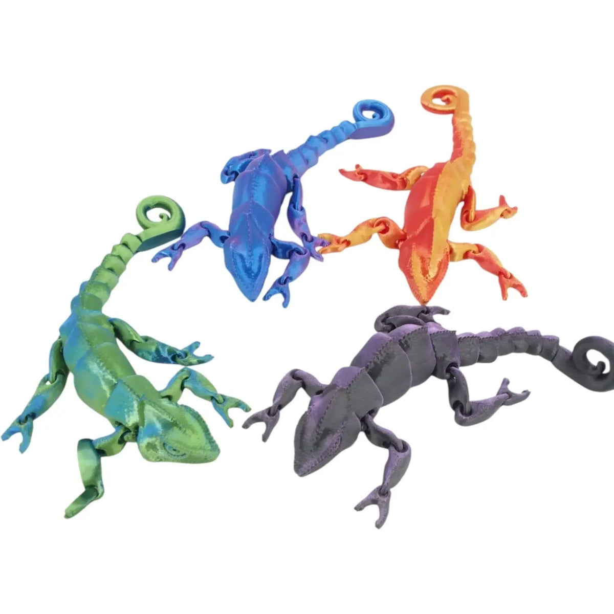 Lankstus spalvotas 3D chameleonų žaislinis dekoratyvinis žaislas, skirtas dekoravimui ir žaidimams.