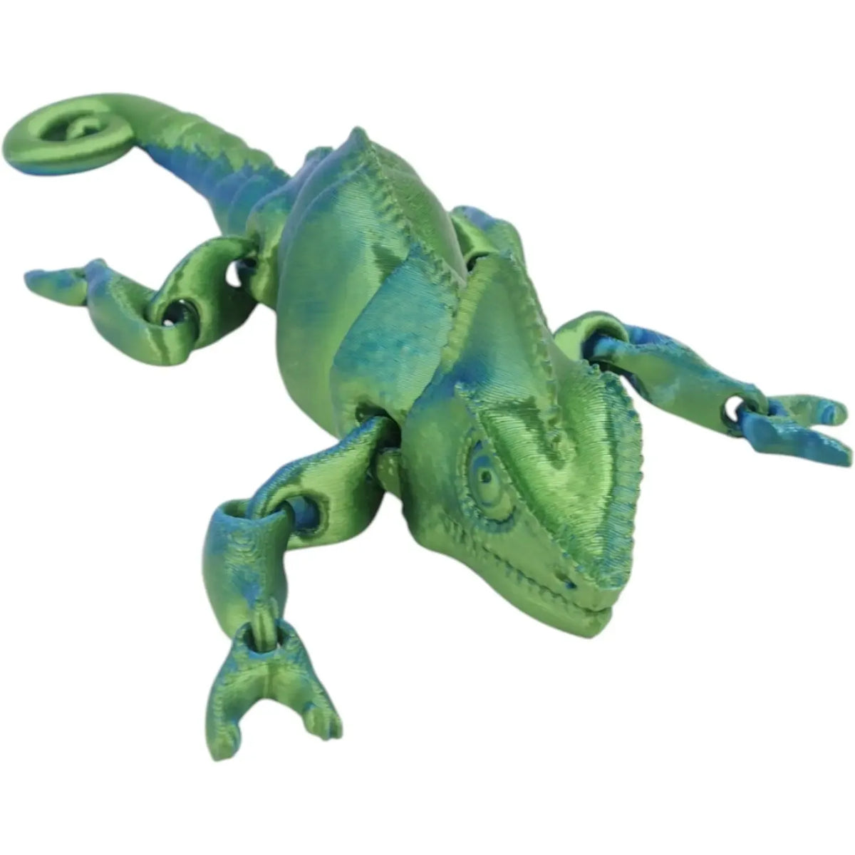 Lanksti spalvota 3D chameleonų dekoracija žaislinėms dekoracijoms, ryškios spalvos ir detalus dizainas.