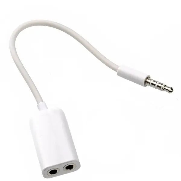 Garso adapteris šakotuvas 1x 3.5 mm į 2x 3.5 mm AUX, tinkamas garso jungčių dalijimui.