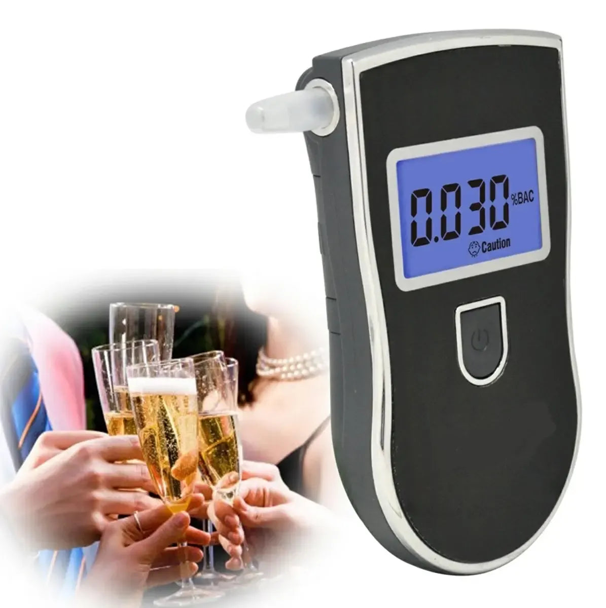Profesionalus alkotesteris Profi AT-818, rankinis alkoholio matuoklis su ekranas ir matavimo jutikliu, naudojamas alkoholio koncentracijai nustatyti.
