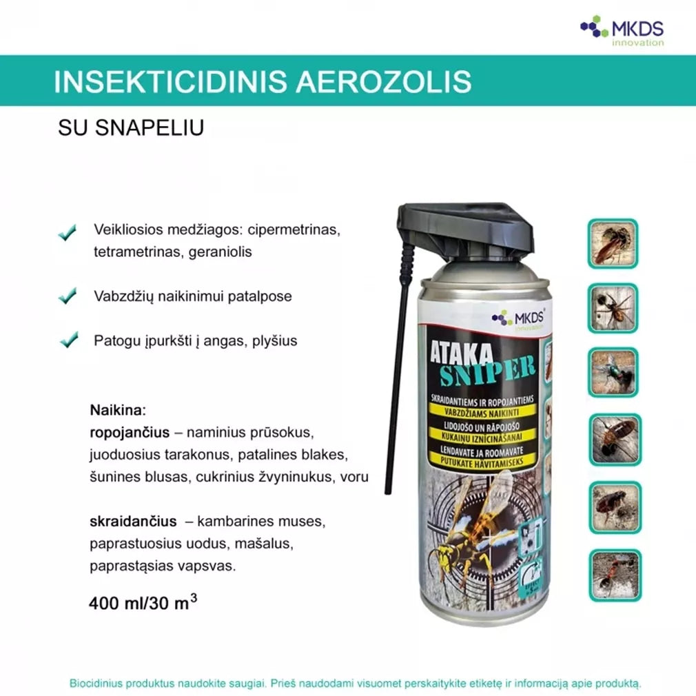 Ataka SNIPER insektitsiid lendlevate ja roomavate putukate vastu, 400 ml