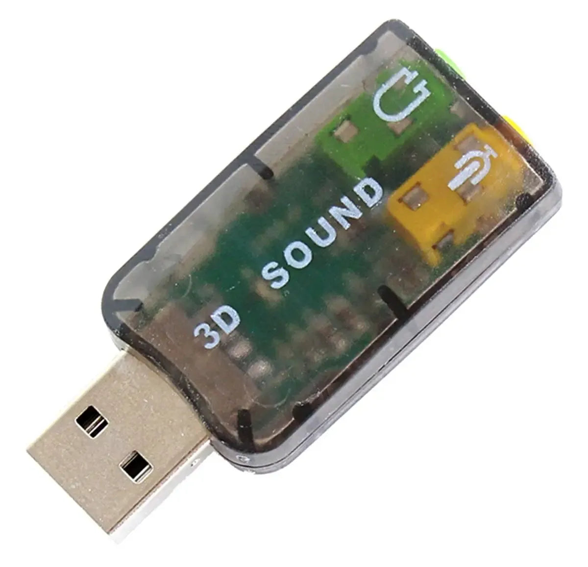 Aukštos kokybės USB garso plokštė su 5.1 virtualaus erdvinio garso sistema, skirta kompiuteriui arba nešiojamam įrenginiui.