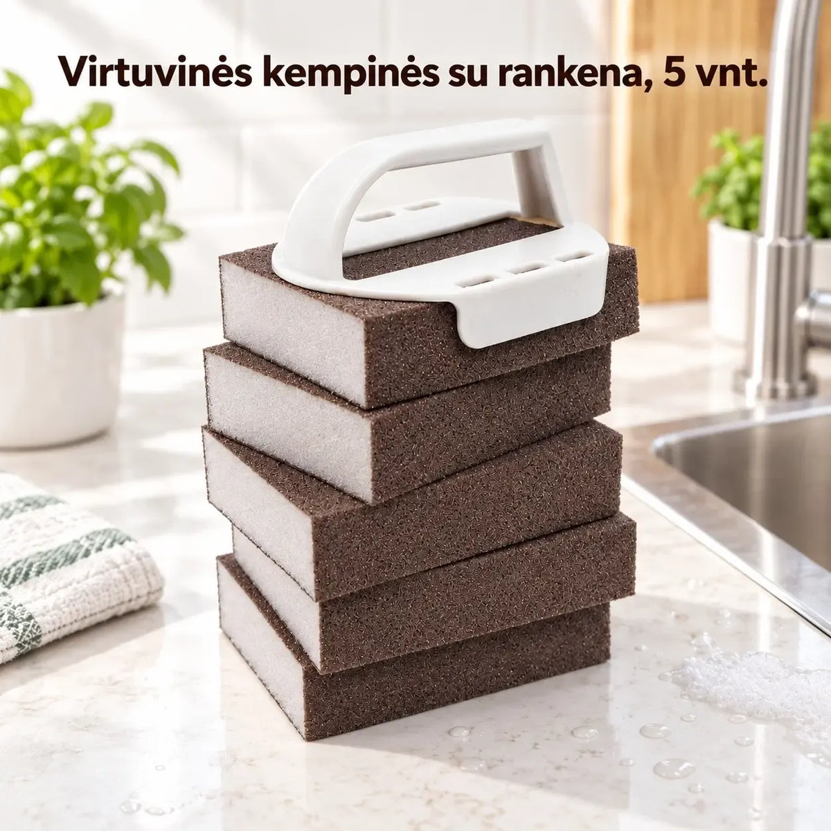 Aukštos kokybės valymo šveistukai, 5 vnt., namų ir virtuvės valymo priemonė, efektyviai šalina nešvarumus ir riebalus