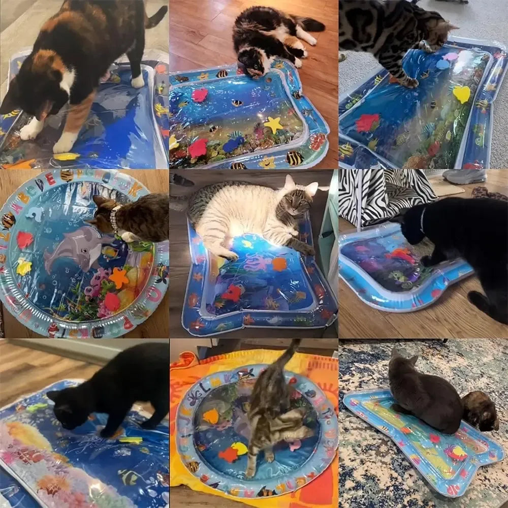 Sensorinis vandens kilimėlis kūdikiams su šviesomis ir vandens burbuliukais, minkštas ir saugus mažiems vaikams.