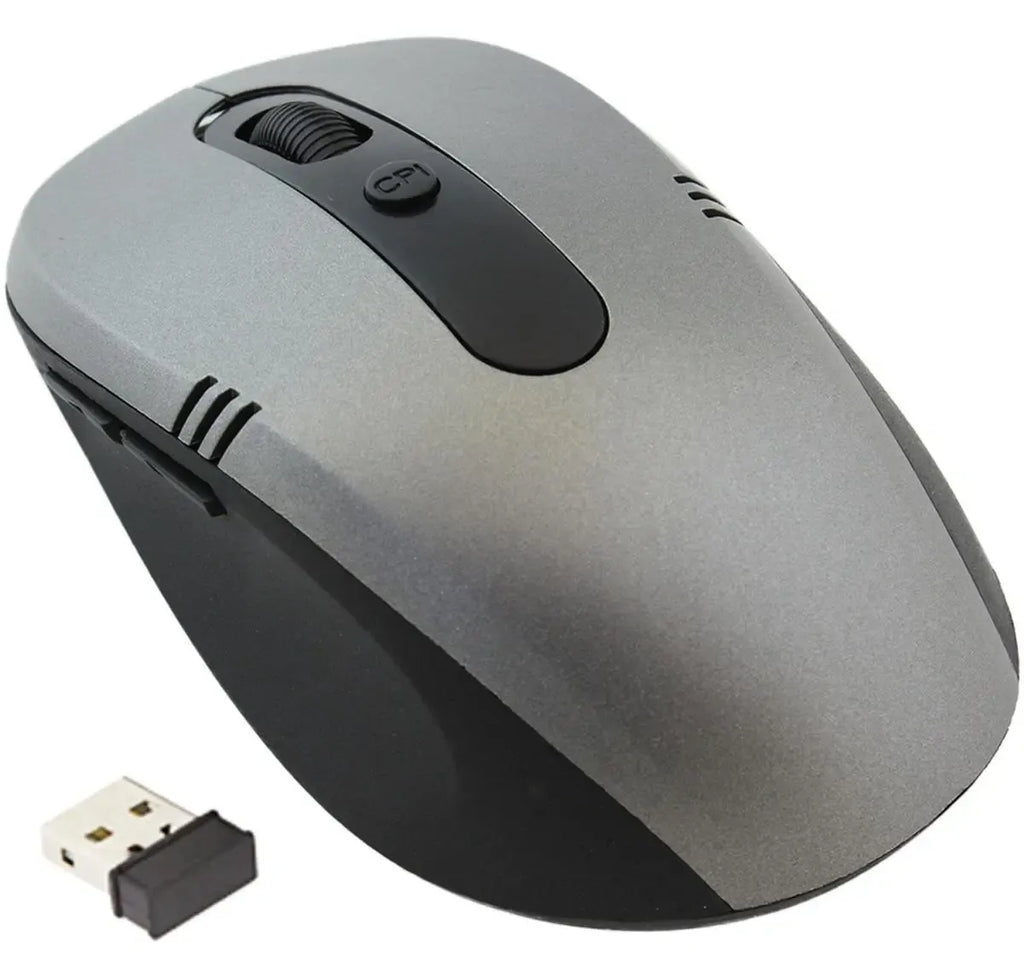 Belaidė optinė pelė su USB imtuvu, kompaktiškas juodas kompiuterio priedas