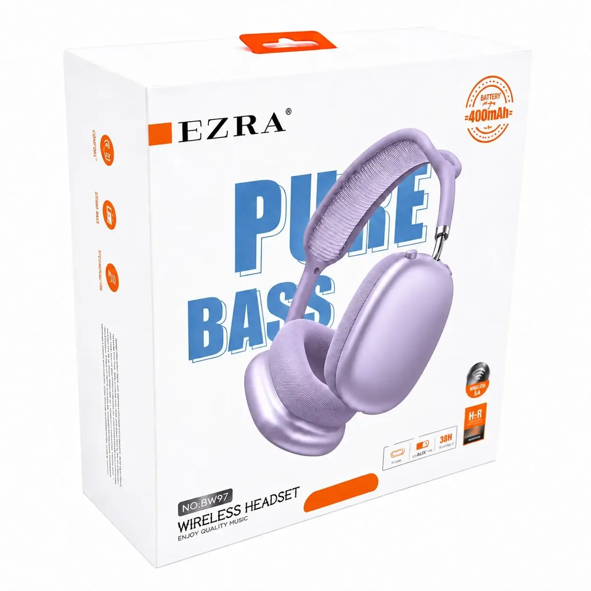 Violetsed juhtmevabad kõrvaklapid EZRA BW97
