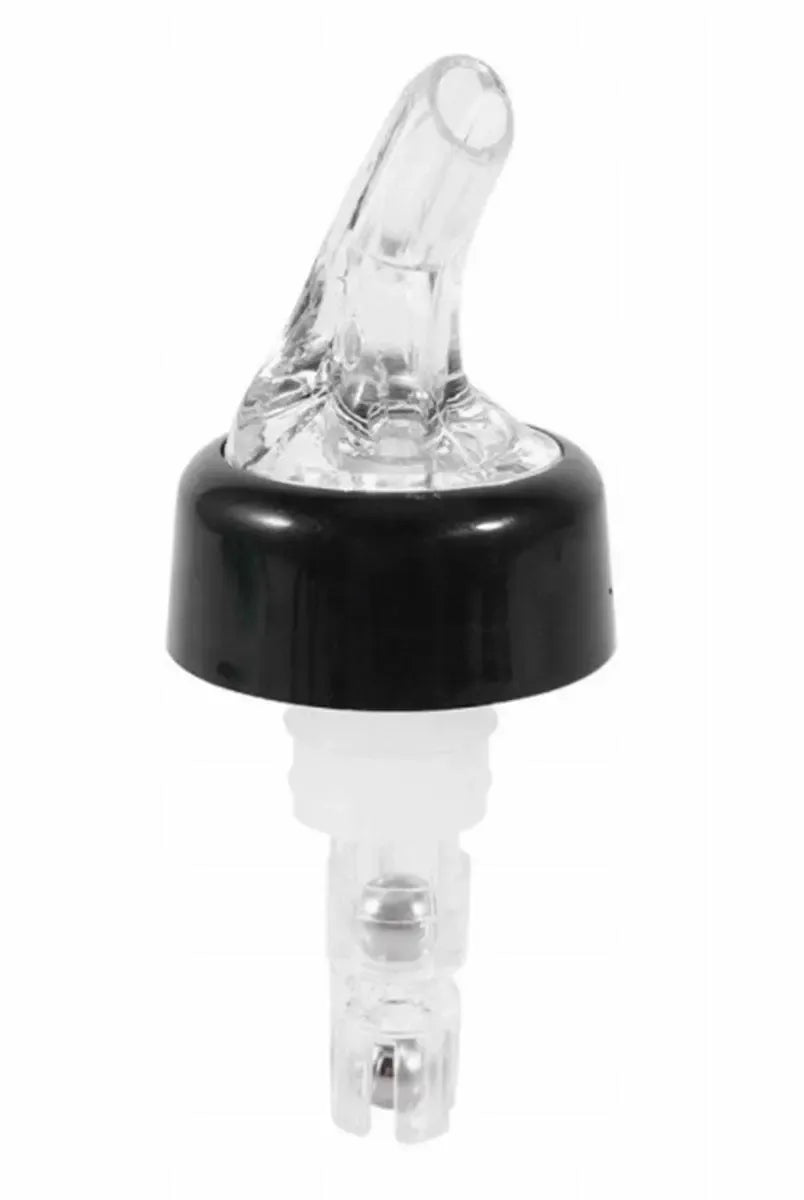Automatinis 30 ml alkoholinių gėrimų butelio snapelis dozatorius, sidabrinis, su matomais dozavimo mechanizmu ir snapelio dalimis