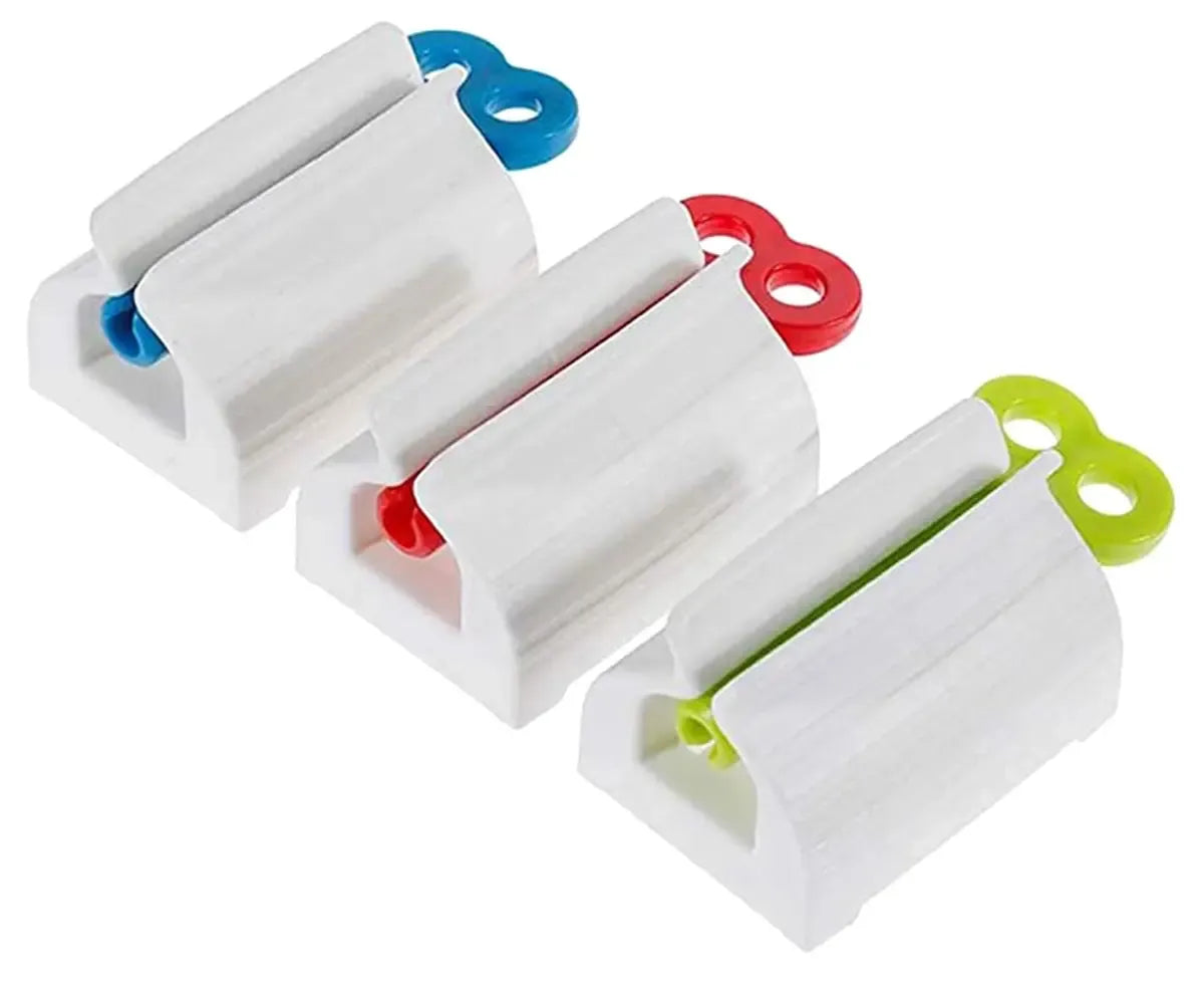 Dantų pastos spaustukas, plastikinis su rankena, skirtas patogiai laikyti ir naudoti dantų pastą.