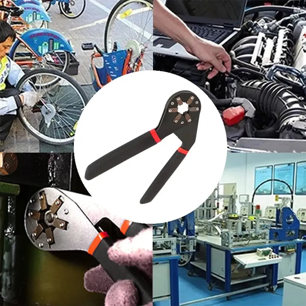 Daugiafunkcinis universalus sukamasis raktas 11-20 mm, metalinis, patogus rankena, skirtas įvairiems sujungimams ir mechanizmams.