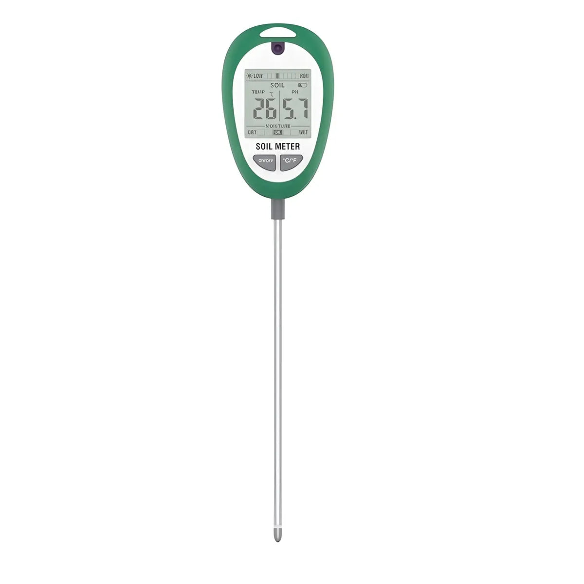 Dirvožemio drėgmės, temperatūros ir pH matuoklis su LCD ekranu raugas