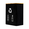 Dviejų skyrių rūšiavimo krepšys skalbiniams rūšiuoti, matomas iš priekio