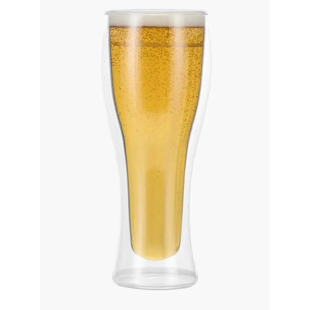 Dvigubo stiklo bokalas alui 400 ml, aiškiai matomas stiklo dizainas ir tūris, idealus gėrimų degustacijai.