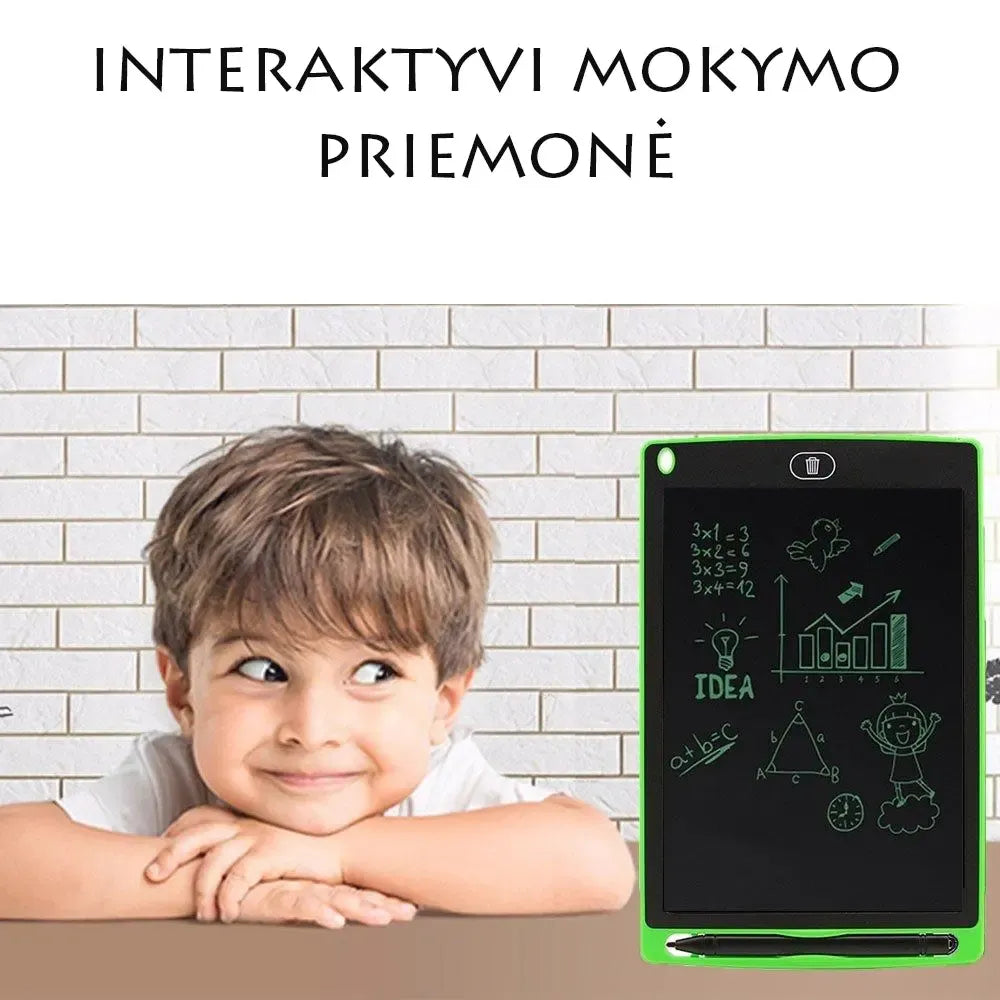 Elektroninė vaikų piešimo lenta su 8.5 colių LCD ekranų, skirta kūrybiniam piešimui ir rašymui.