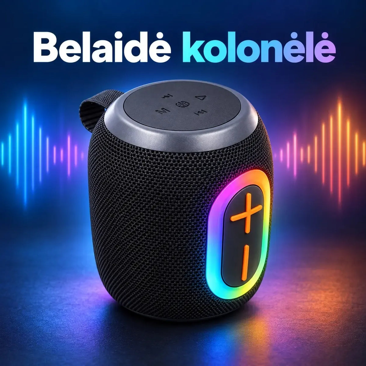 Garso kolonėlė TR2265C su baltu korpusu ir garsiakalbiu, skirtu muzikos ir filmų garsui pagerinti.