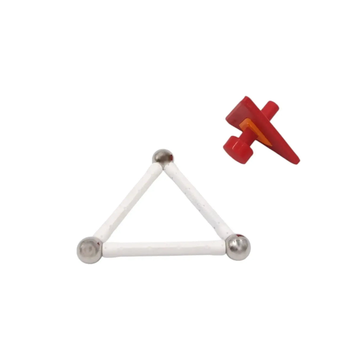 Magnetinis suktuko konstruktorius Geomag E-Motion Build Your Spinner, spalvoti magnetiniai elementai ir suktuko dalys.
