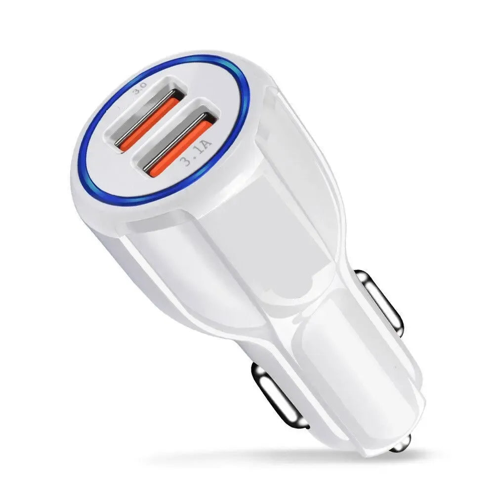 Automobilinis USB įkroviklis su 2 jungtimis ir QC 3.0, greito įkrovimo adapteris, skirtas automobiliui.