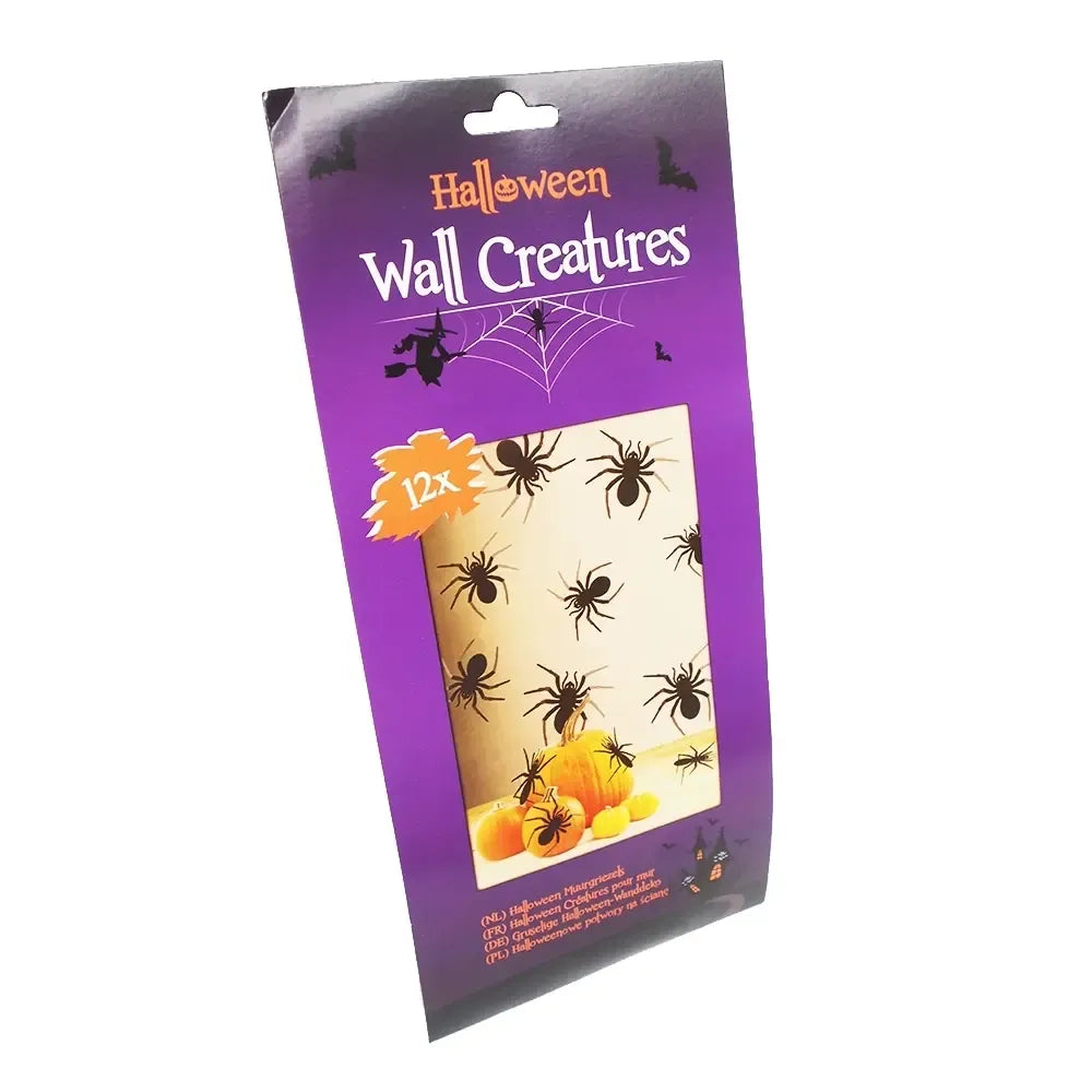 Helovino lipdukai su vorais, 12 vnt., spalvingi ir detalūs lipdukai dekoracijoms, skirti Helovinui.