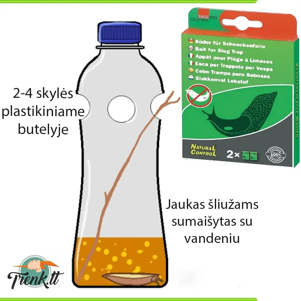 Dvi jaukų šliužų ir sraigių gaudyklių, skirtų natūraliam jų gaudymui, vaizdas, pagerinantis paieškos sistemų optimizaciją.