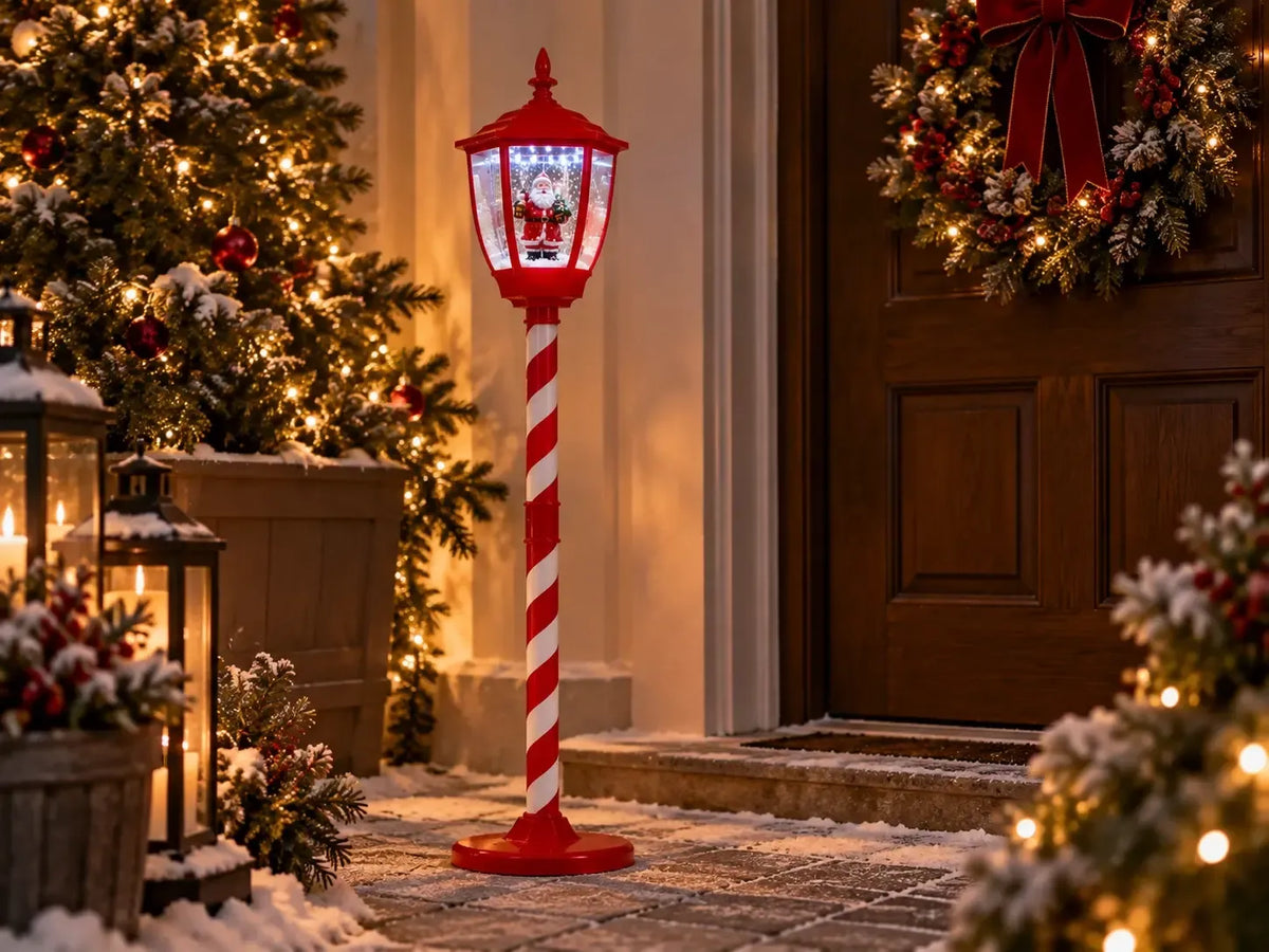 Kalėdinis LED žibintas su Kalėdų Seneliu, 150 cm aukščio []