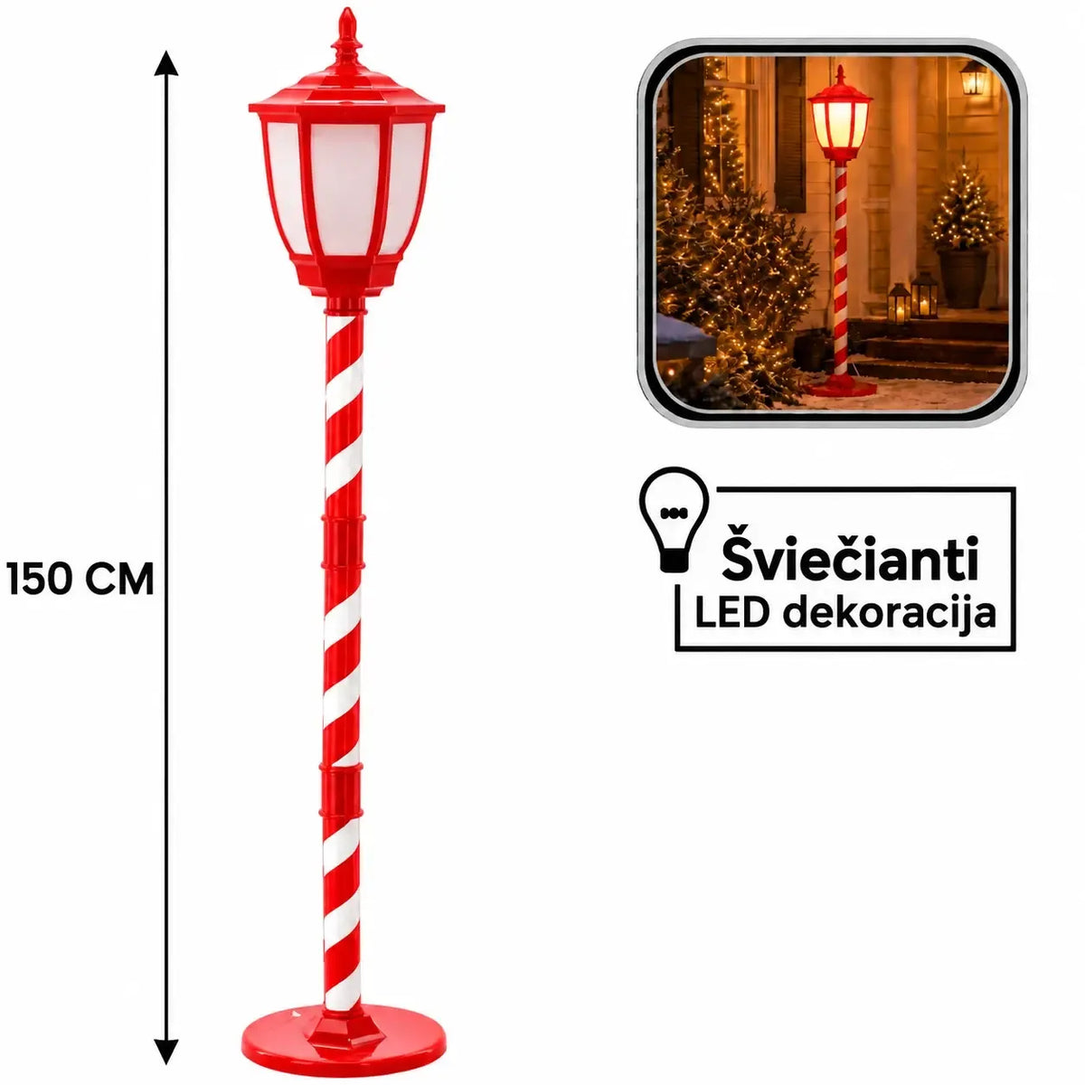 Jõulune LED-latern USB-toitega, 150 cm