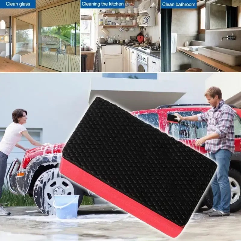 Dvipusė automobilių valymo kempinė, lanksti ir švelni, skirta efektyviam automobilių plovimui ir švaros palaikymui