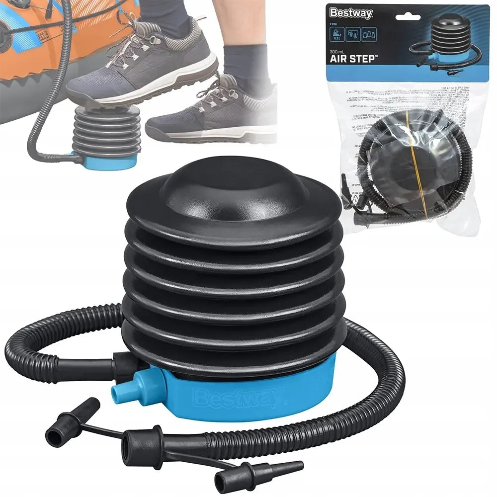 Kojinė pompa Bestway Air Step 300 ml, kompaktiška oro pompa su reguliuojamu oro srautu, skirta plaukimo ir baseino reikmėms.