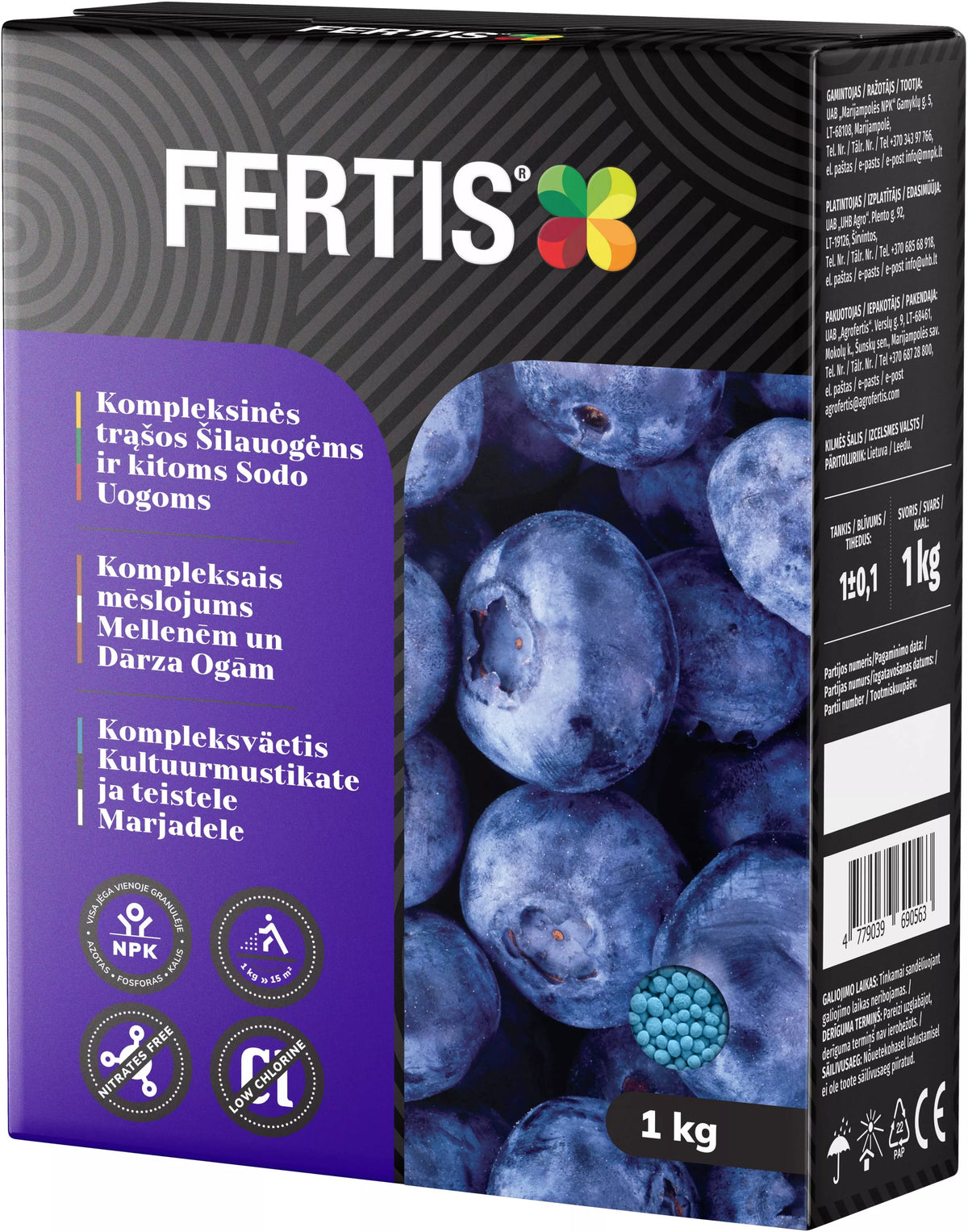 Komplekssed väetised mustikatele ja teistele aiamarjadele FERTIS, 1kg