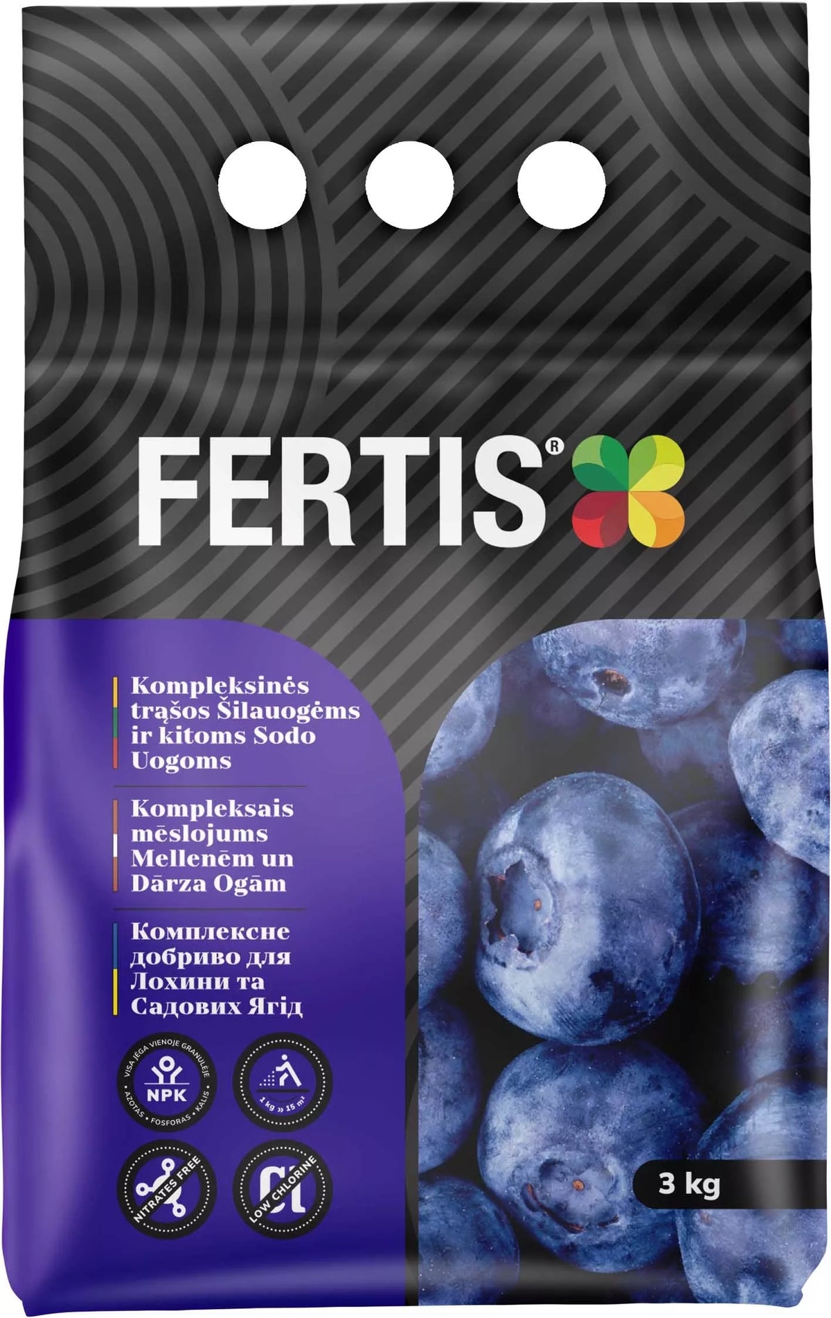 Kompleksväetis mustikatele ja teistele aiamarjadele FERTIS, 3 kg