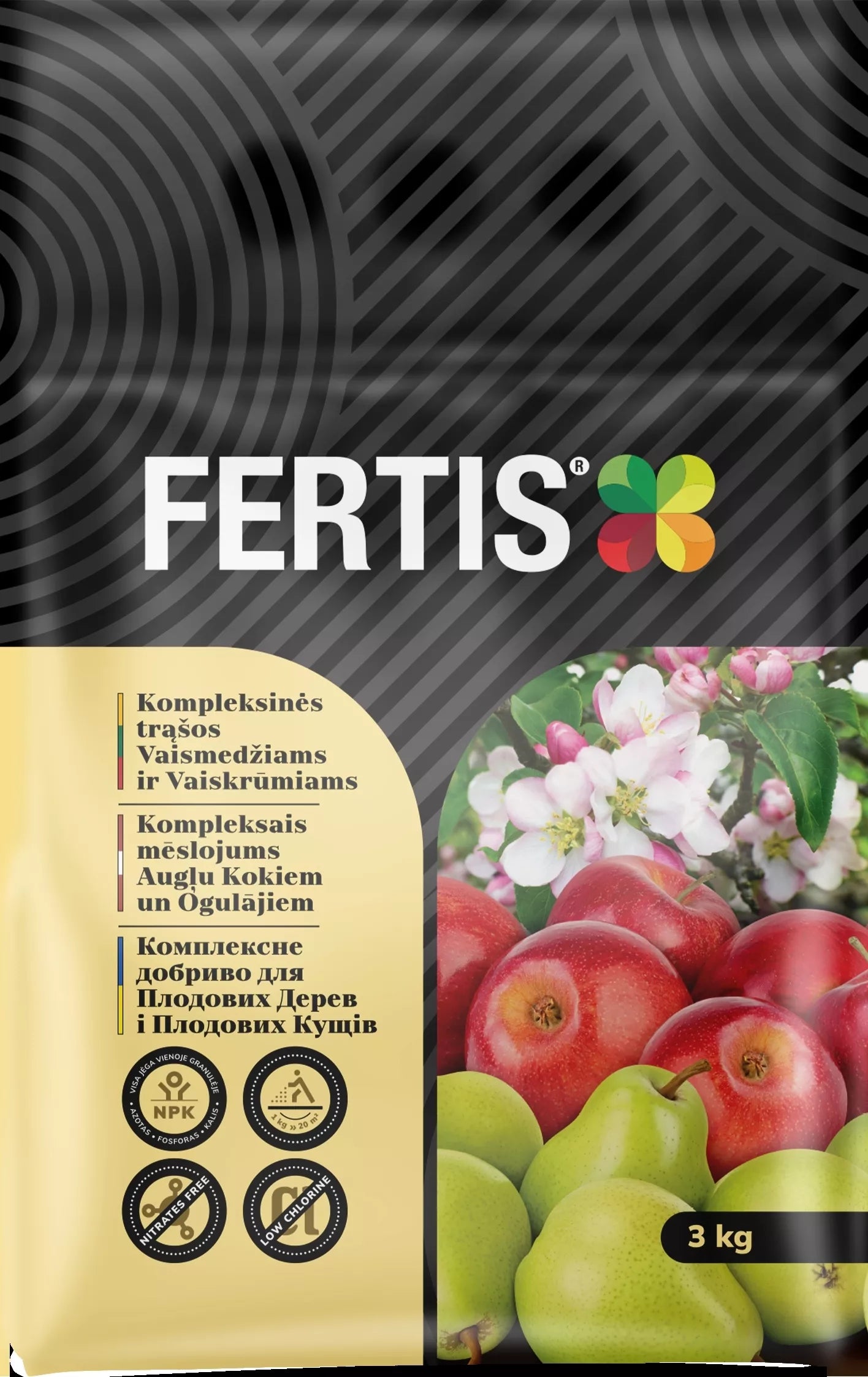 Kompleksväetis viljapuudele ja marjapõõsastele FERTIS, 3kg