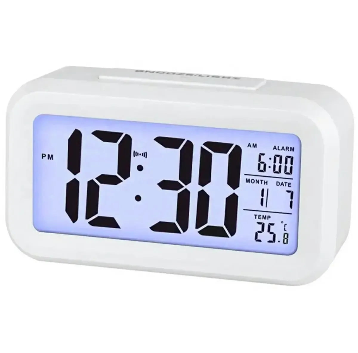 Laikrodis su LCD ekranu, rodantis laiką skaitmeniniu formatu