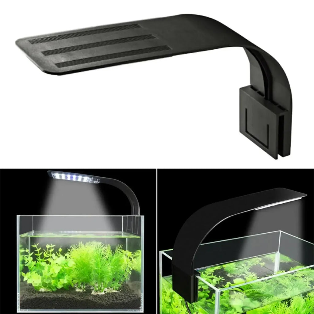LED akvariumo lempa, energiją taupanti akvariumo apšvietimo lempa su šviesos diodais, montuojama prie akvariumo rėmo.