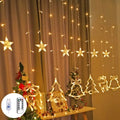 Šviesi LED girlianda „Christmas“ žvaigždės, apšviečianti patalpą su šventiniu žavesiu, baltos šviesos diodai.